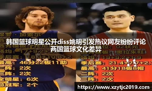 韩国篮球明星公开diss姚明引发热议网友纷纷评论两国篮球文化差异